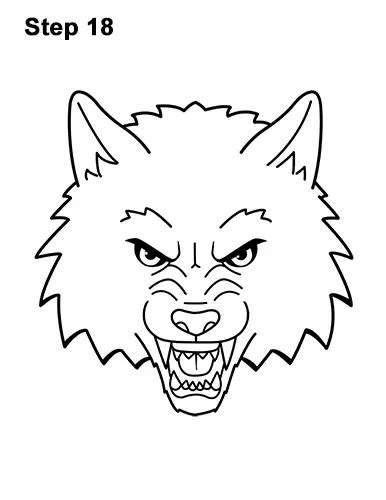 How To Draw A Wolf Head Cartoon Video And Step By Step Pictures