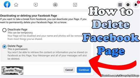 How To Delete A Facebook Page Youtube