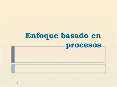 Pptx Enfoque Basado En Procesos 1 Es La Identificación Y Gestión Sistemática De Los Procesos