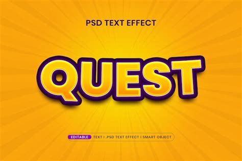 Premium Psd 3d Editable Quest Text Style Effect