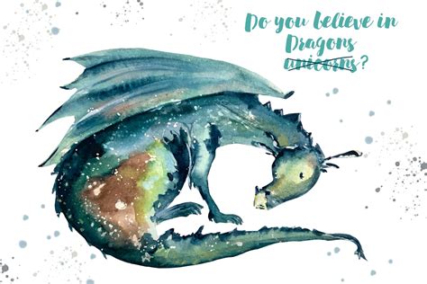 Watercolor Dragon Clip Art Graphic by tatibordiu · Creative Fabrica