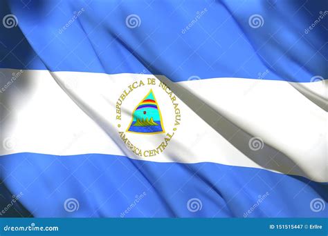 Representación 3d De La Bandera De Nicaragua Stock de ilustración