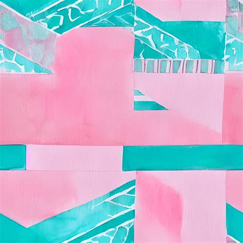 Pink and Turquoise Geometric Pattern · Creative Fabrica