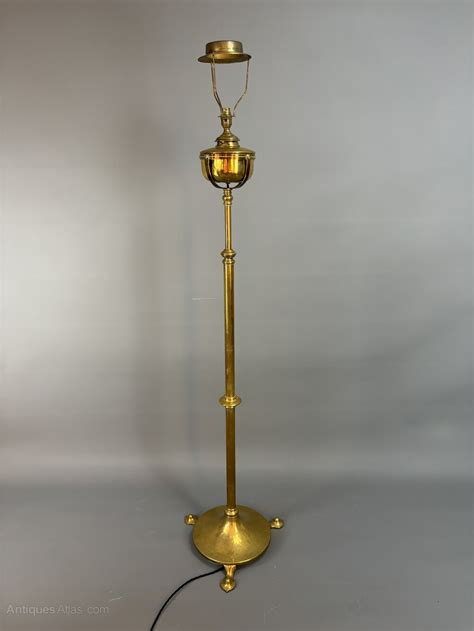 Antiques Atlas Arts Crafts Brass Converted Oil Floor Lamp As A