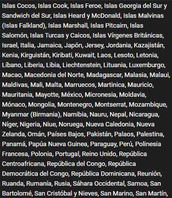 iwana on Twitter Bueno estos son los países donde no se pueden