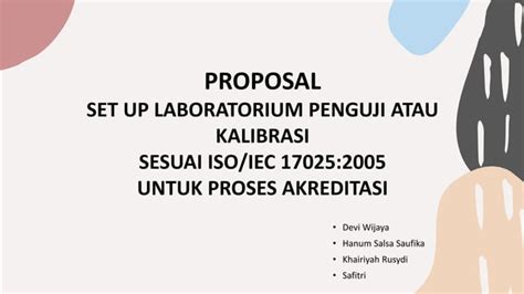 PROPOSAL SET UP LABORATORIUM PENGUJI ATAU KALIBRASI SESUAI ISO IEC