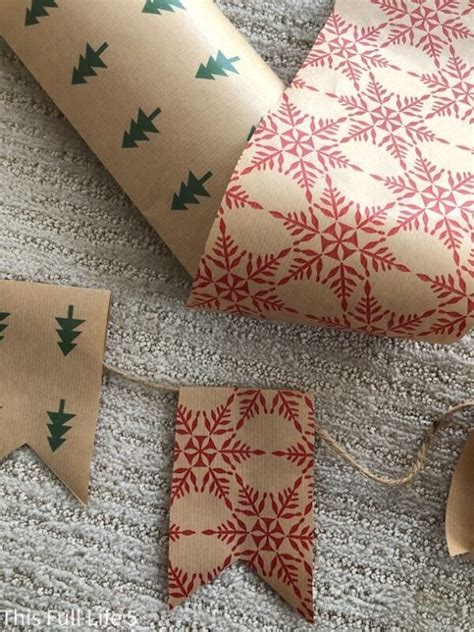 DIY Christmas Banner Using Leftover Wrapping Paper - Dori Turner Interiors