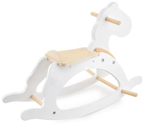 Wooden Rocking Horse White From 12 Months Toys Rocking Horses