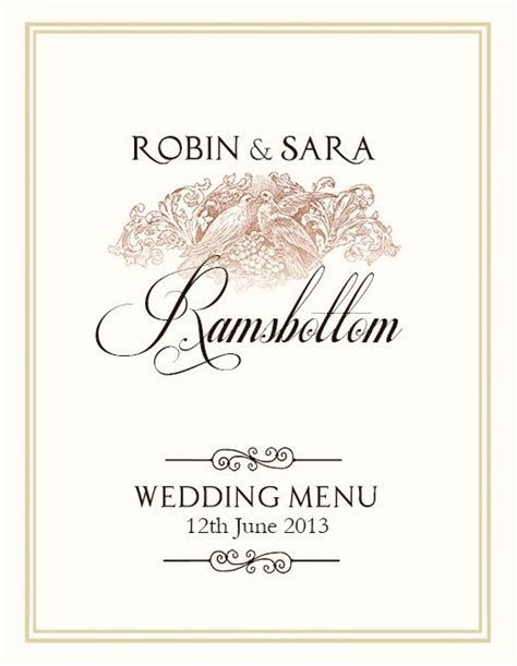 FREE Wedding Menu Design - Photoshop Templates | NextDayFlyers | Wedding menus design, Wedding ...