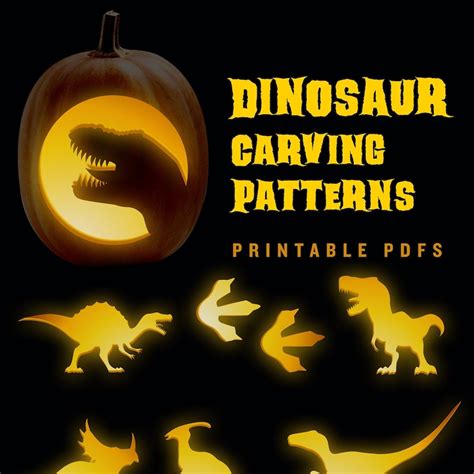 T Rex Pumpkin Stencil Etsy