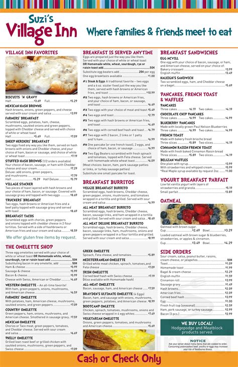 Fruitport Village Inn Menu In Fruitport Charter Twp Michigan USA