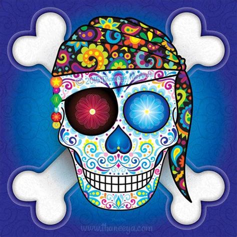 Pirate Sugar Skull By Thaneeya Mcardle Sugar Skull Painting Sugar