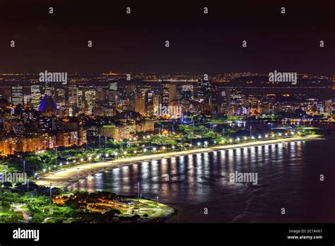 Night View Of Rio De Janeiro Downtown Buildings Stock Photo Alamy