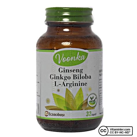 Voonka Ginseng Ginkgo Biloba L Arginine 32 Kapsül Vitaminler