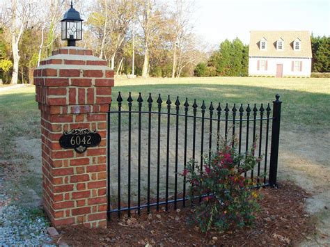 Custom Residential Side Panel Iron Fence Shop® Brick Columns