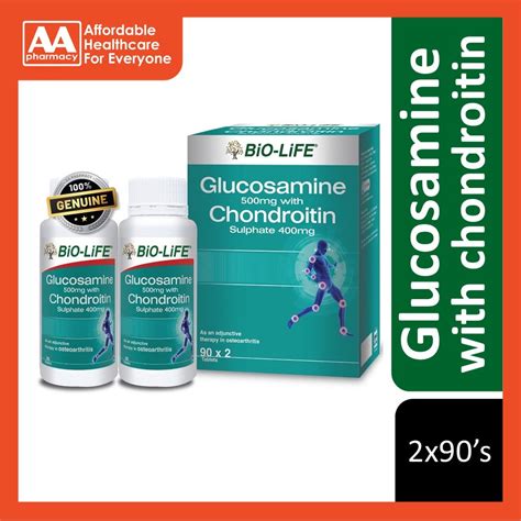 Bio Life Glucosamine 500mg With Chondroitin Sulphate 400mg Tablet 2x9