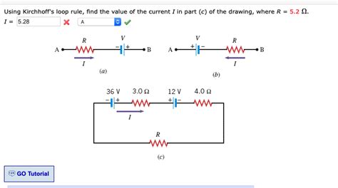 Solved Using Kirchhoff S Loop Rule Find The Value Of The Chegg