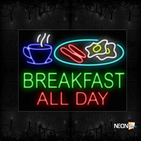 Breakfast All Day With Image Neon Sign - NeonSign.com