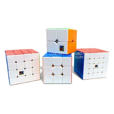 Kit Cubo Mágico Profissional MoYu 2x2 3x3 4x4 5x5 Cubo ao Cubo