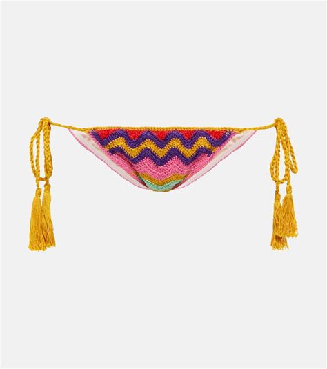 Buy Anna Kosturova Crochet Cotton Bikini Bottom Multicoloured At 30