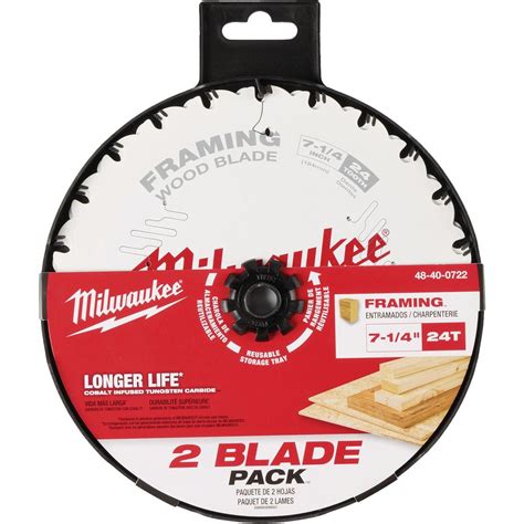 Milwaukee 7 1 4 In 24 Tooth Framing Circular Saw Blade 2 Pack