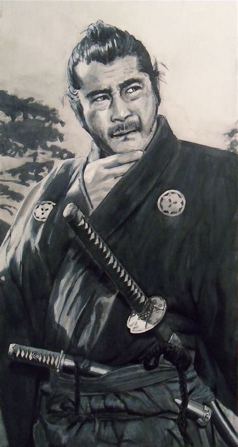 Toshiro Mifune from Kurosawa's Yojimbo in ink and paint on canvas | Samurai art, Japanese film ...