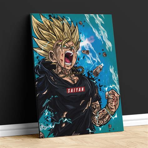 Quadro Dragon Ball Gohan Ssj2 30x20cm Placa Decorativa Elo7