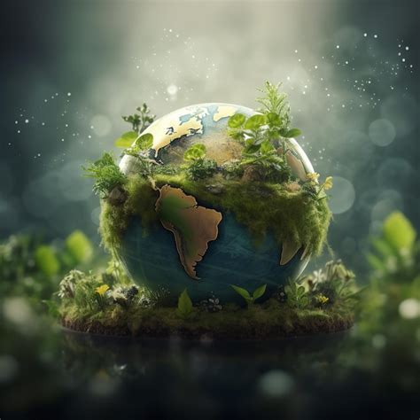 Premium Photo World Environment And Earth Day Concept With Globe Ai