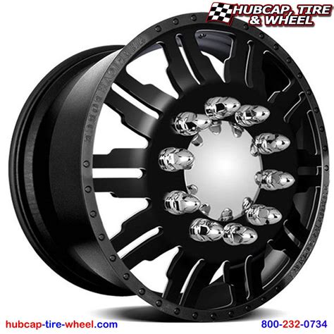 American Force Dually IMPACT Black Flat Solid Dually Wheels Custom