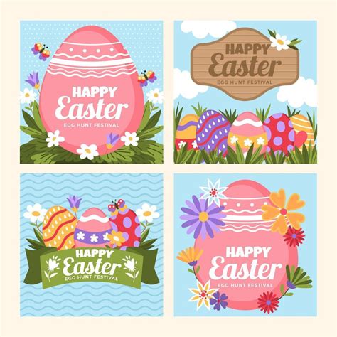 Set of Easter Egg Cards 6900913 Vector Art at Vecteezy