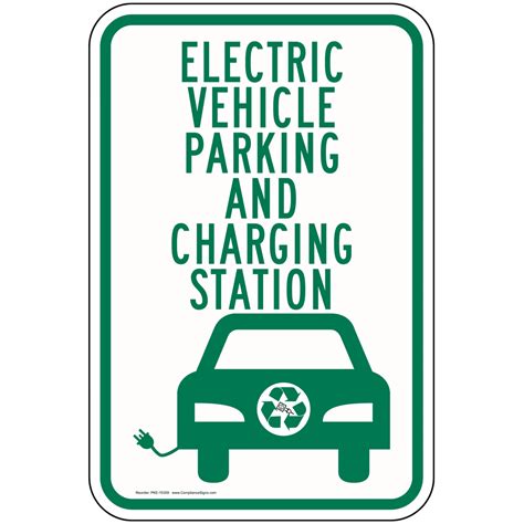 Electric Vehicle Parking And Charging Station Sign PKE-15359 Fuel