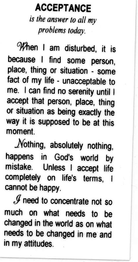 acceptance prayer  laminated holy cards quantity  prayer cards