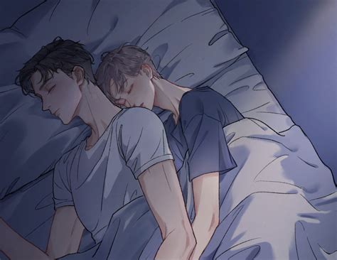 打雷时要贴着哥哥睡觉的乐乐 Bonana illust Cute gay Cute comics Gay anime