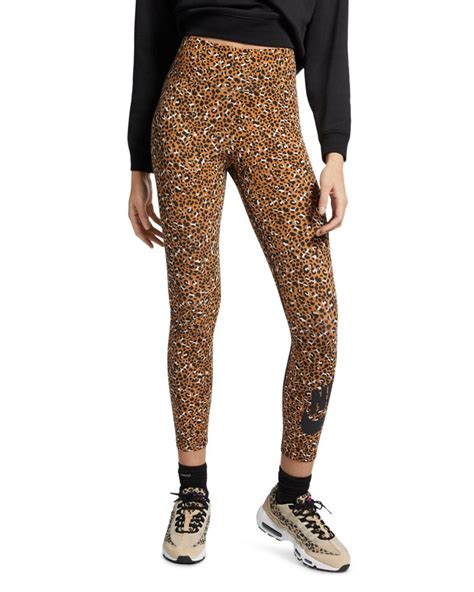 Nike High - Rise Leopard Print Leggings in Black - Lyst