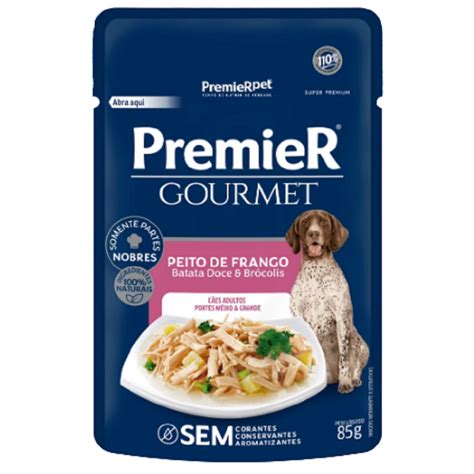 Ração Úmida Premier Gourmet Sachê para Cães Adultos Sabor Peito de