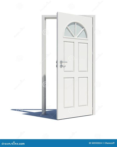 Opened White Door With Shadow Stock Illustration Illustration Of