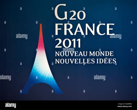 The logo of the forthcoming G20 Summit pictured in Cannes, France, 2 November 2011. The heads of ...