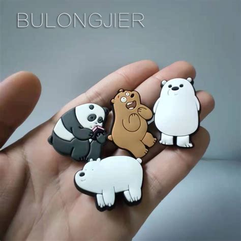 For Croc Jibz Pins Colorfully We Bare Bears Diy Shoes Charm Button