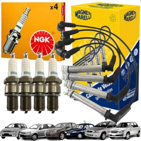 Kit Jogo Cabo E Vela De Ignição Chevrolet Corsa Classic Celta Flex