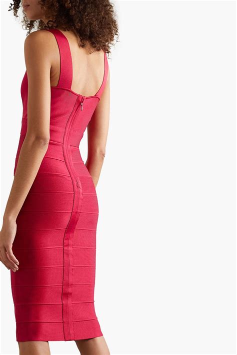 Herv L Ger Icon Bandage Midi Dress The Outnet