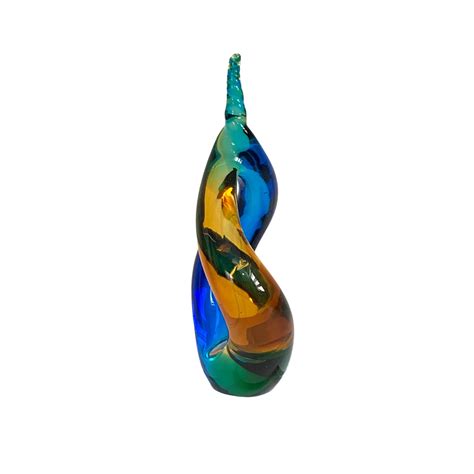 Vintage Murano Art Glass Sculpture Abstract Twist Free Form Mod Mid Century Modern Home Decor