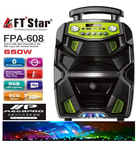 Megapao FTStar FPA 608 Portable Bluetooth Trolley 8 Speaker W Wireless