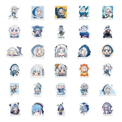 Stickers Calcomanias Pegatinas Anime Hololive Gawr Gura X 50 En Venta