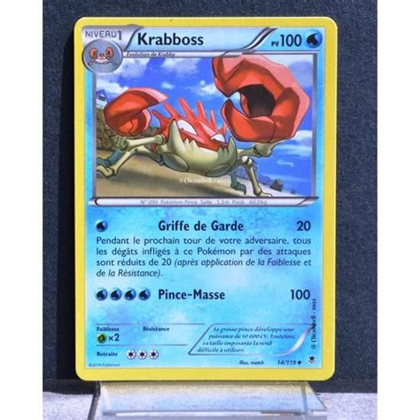 Carte Pokémon 14 119 Krabboss XY04 Vigueur spectrale NEUF FR