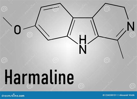 Harmaline Molecule Molecular Structure Fluorescent Indole Alkaloid