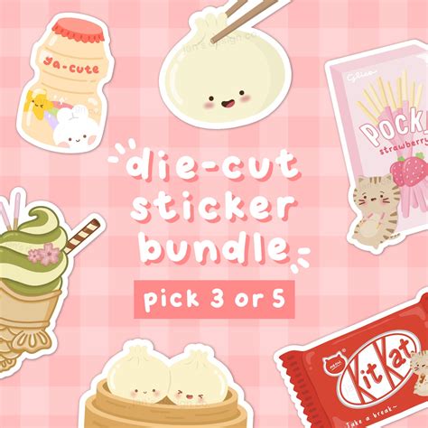 Pick Any Or Stickers Bundle Asian Food Kawaii Stickers Etsy