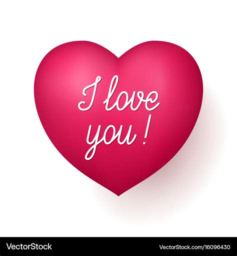 I Love You Red Heart Royalty Free Vector Image