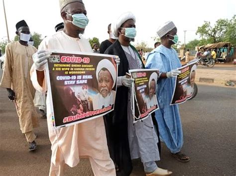 El Zakzaky Shiite Members Protest In Abuja Despite Lockdown Rock Face