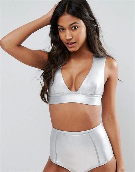 Billabong Neoprene Silver Bikini Top Swimwear Beachwear Beachwear