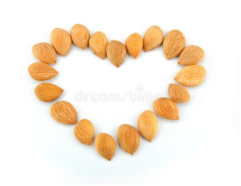 Almonds Heart shape stock image. Image of large, shape - 15359101